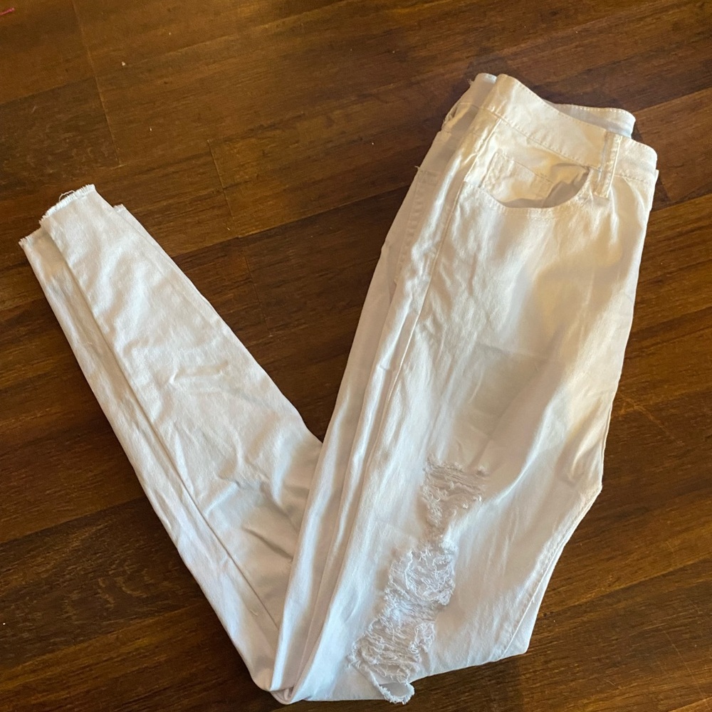 SHEIN EZwear Ripped Skinny Jeans